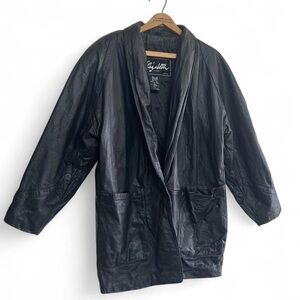 Vintage Elizabeth New York‎ Paris leather blazer jacket